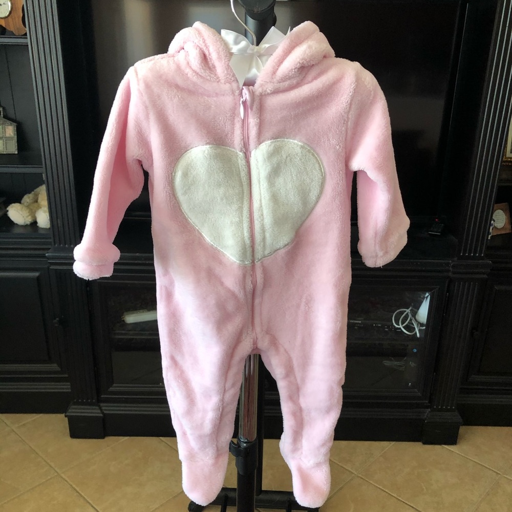 Pink Fuzzy Bear Bodysuit